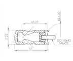 Querstabhalter Ø 22 mm, für 90° Außenecke, mit Durchgangsbohrung, V2A / V4A