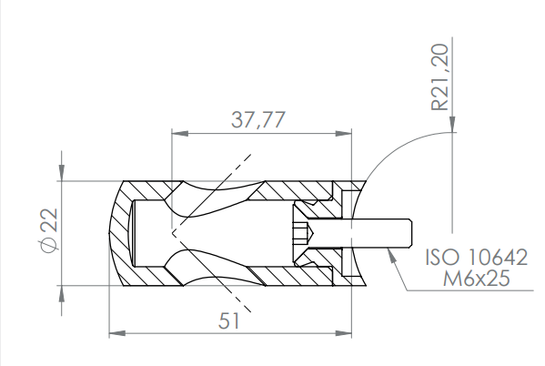 Querstabhalter Ø 22 mm, für 90° Außenecke, mit Durchgangsbohrung, V2A / V4A