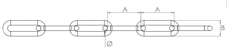 Edelstahlkette DIN 763, langgliedrig