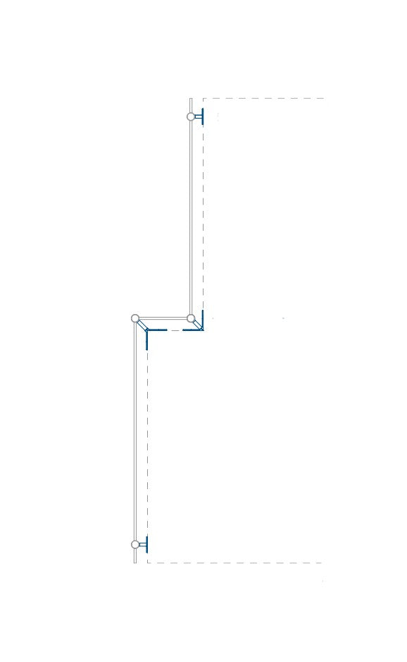 Montagebeispiel mit 2 x Wandbefestigung Endhalterung und je 1 x Wandbefestigung an Außen- und Innenecke