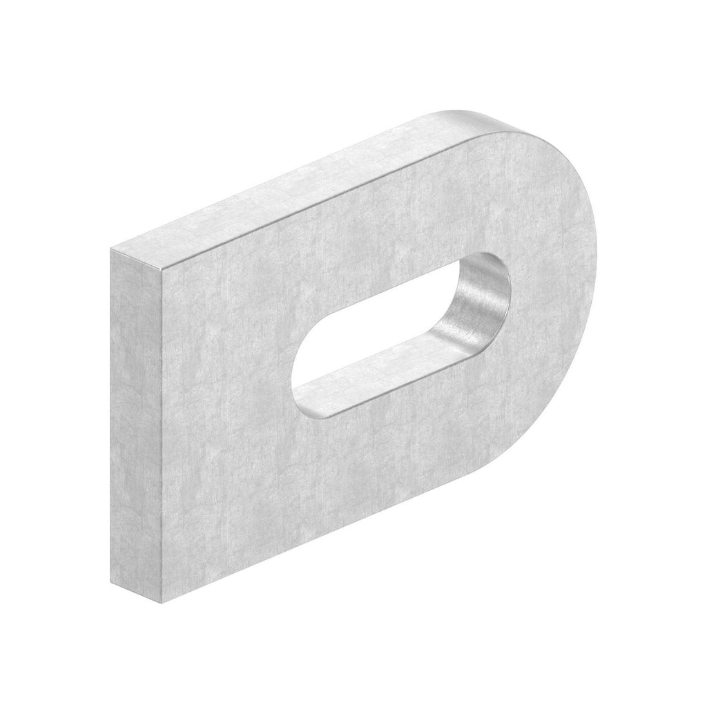 Edelstahl Anschweißlasche 50 x 30 x 6 mm, ungeschliffen, mit Langloch, V2A