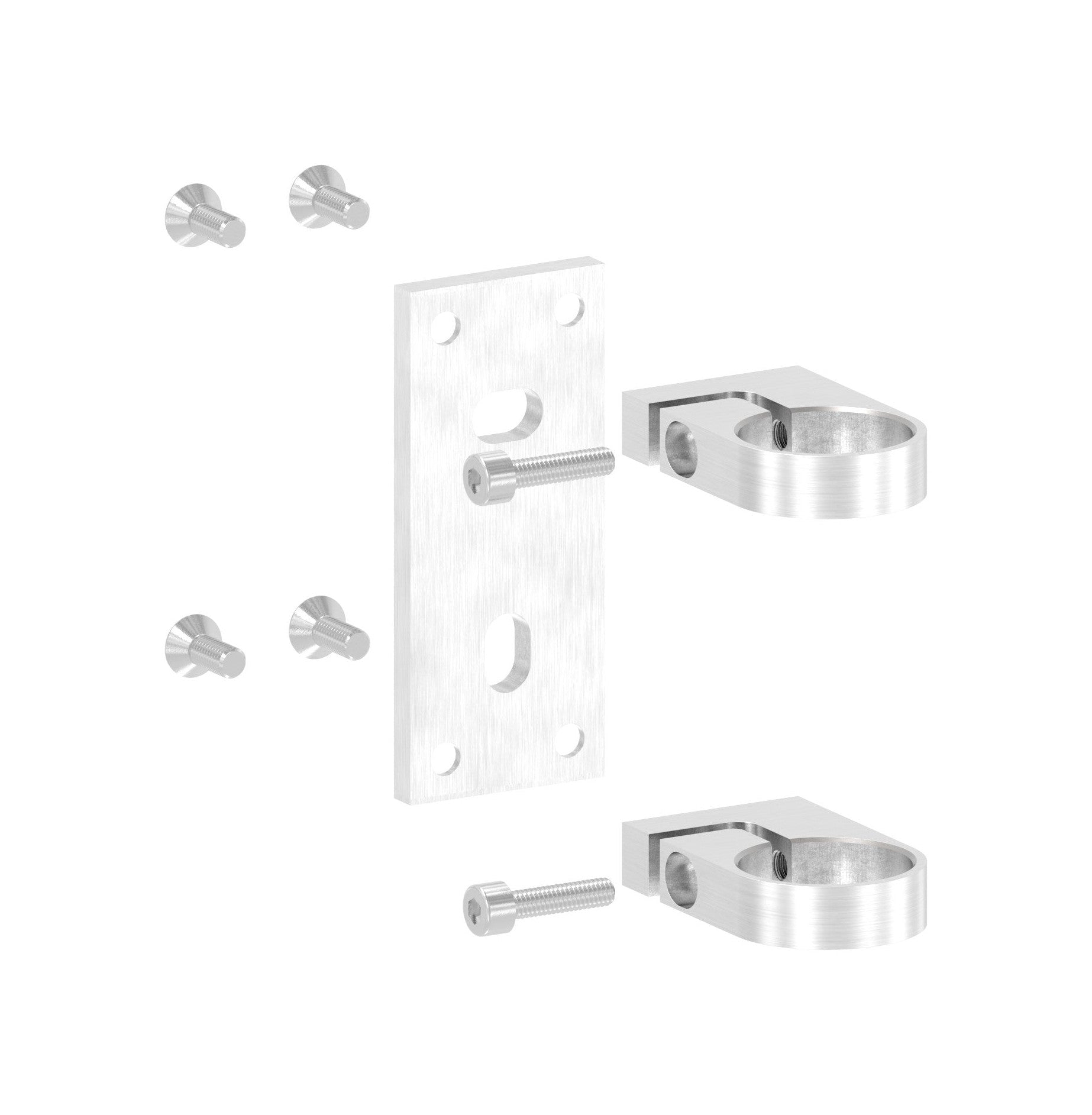 Edelstahl Wandbefestigung für Geländerpfosten zum Spannen, Platte 130 x 55 x 8 mm, V2A