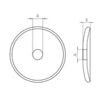 Edelstahl Ronde gewölbt für Handlaufträger, Mittelbohrung, Rundschliff, mit Fase