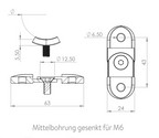 Handlaufanschlussplatte verstellbar, zum Verschrauben, V2A / V4A