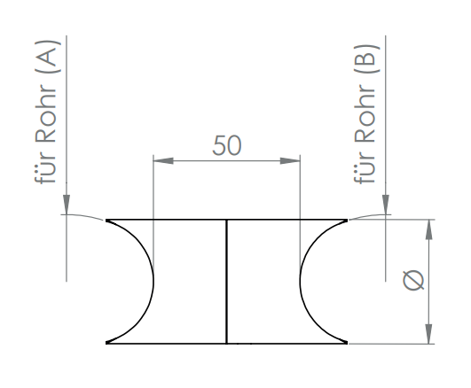 Edelstahl Rohrverbindungsstück verstellbar, zum Anschrauben ans Rohr, V2A