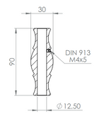 Edelstahl Zierhülse mit Durchgangsbohrung, Höhe 90 mm, V2A
