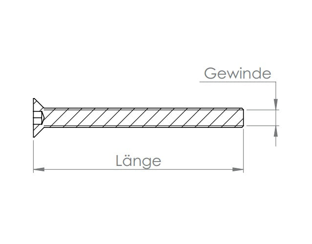 Senkkopfschraube mit Innensechskant M6 für Handlauferhöhung mit Ausgleichstücken, V2A