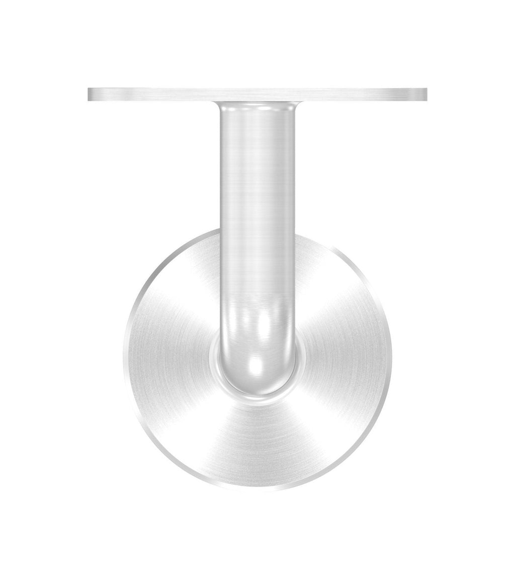 verschweißter Handlaufhalter für Glas, mit Halteplatte, zum Anschrauben des Handlaufs, V4A