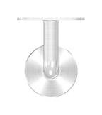 verschweißter Handlaufhalter für Glas, mit Halteplatte, zum Anschrauben des Handlaufs, V4A