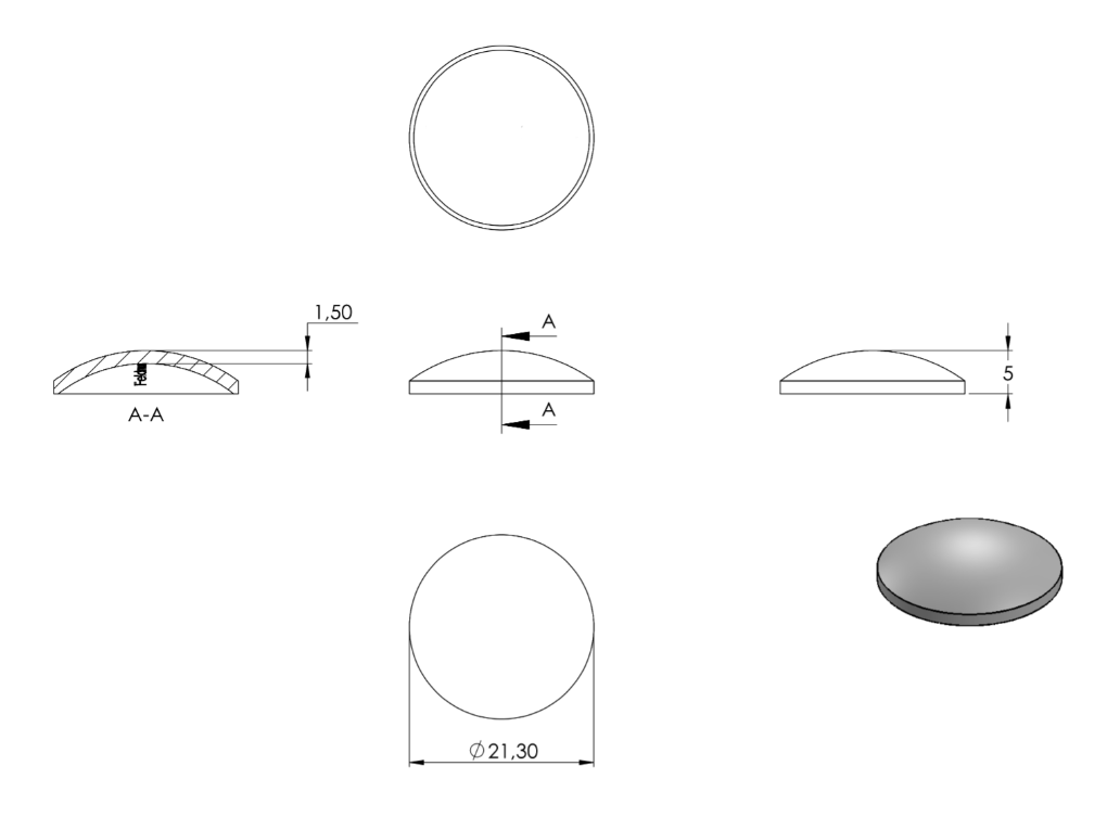 Zeichnung Rohrabschlussschale für Rohr Ø 21,3 mm