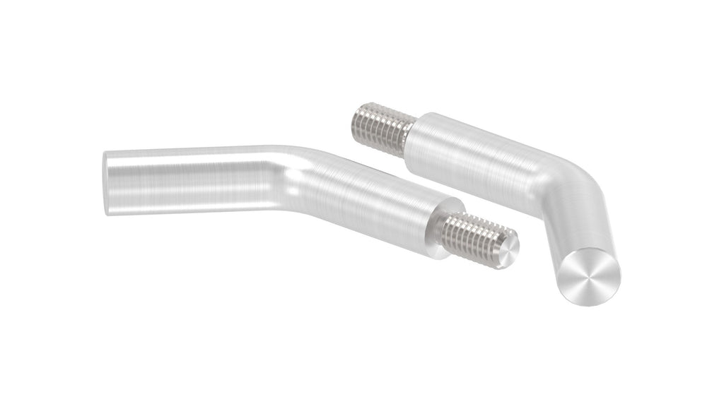 Stift Edelstahl, gebogen 135°,1 x Außengewinde, 1 x flach zum Anschweißen, V2A