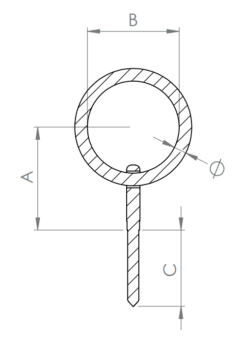 Ring beweglich, mit Holzschraube, V4A