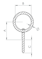 Ring beweglich, mit Holzschraube, V4A