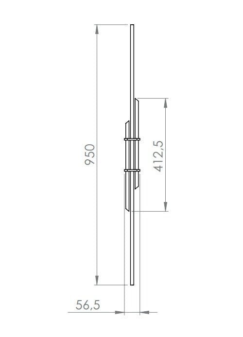 Designstab, Länge 950 mm, V2A