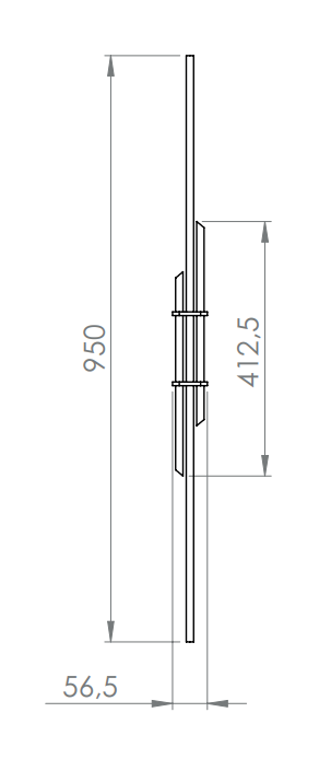 Designstab, Länge 950 mm, V2A