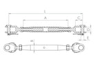 Wantenspanner mit 2 x Gabel und Gewinde, V4A