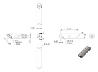 Zeichnung Rohrabstandshalter mit Anschluss für Rohr Ø 33,7 mm