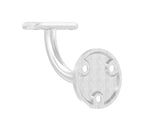verschweißter Handlaufhalter mit Anschlussplatte, zum Anschrauben / Vernieten des Handlaufs, V2A/V4A