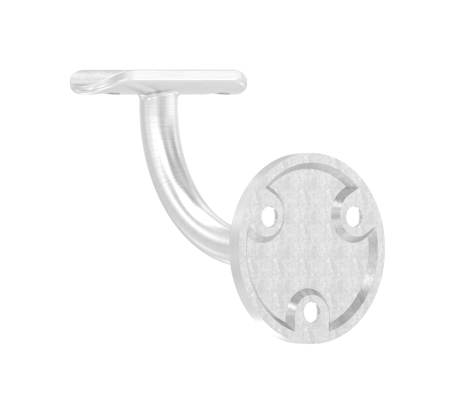 verschweißter Handlaufhalter mit Anschlussplatte, zum Anschrauben / Vernieten des Handlaufs, V2A/V4A