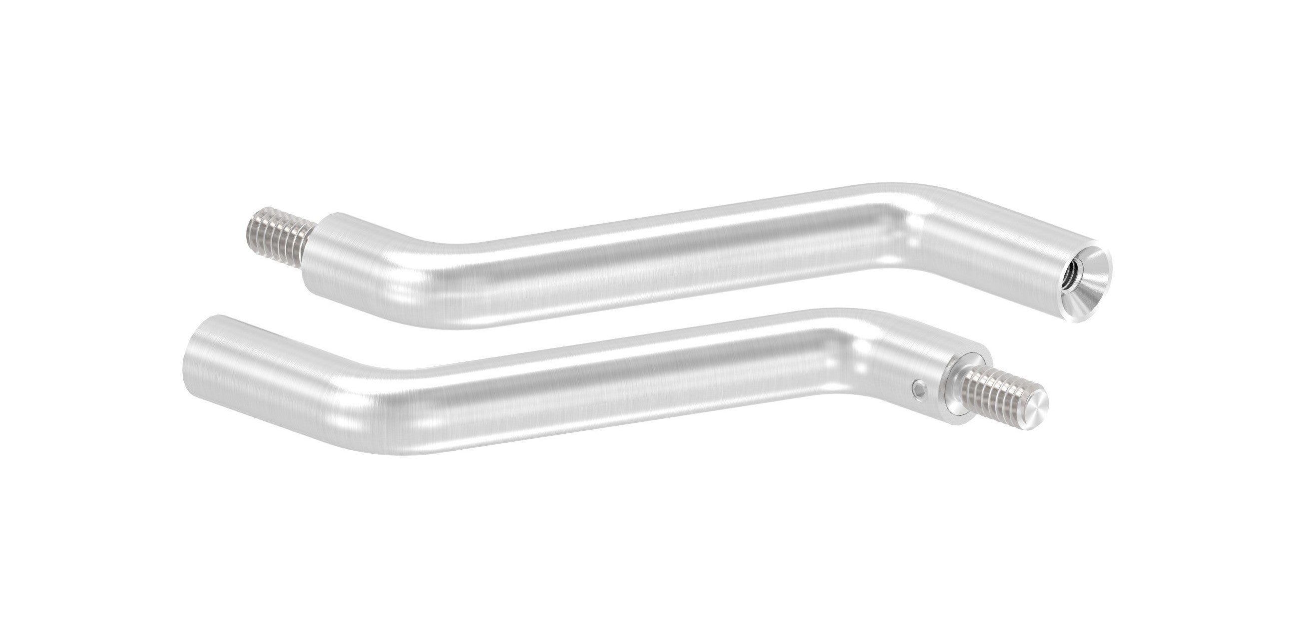 Bügel Edelstahl 2 x 30° gebogen, 360° drehbar,1 x Außengewinde, 1 x Innengewinde, V2A