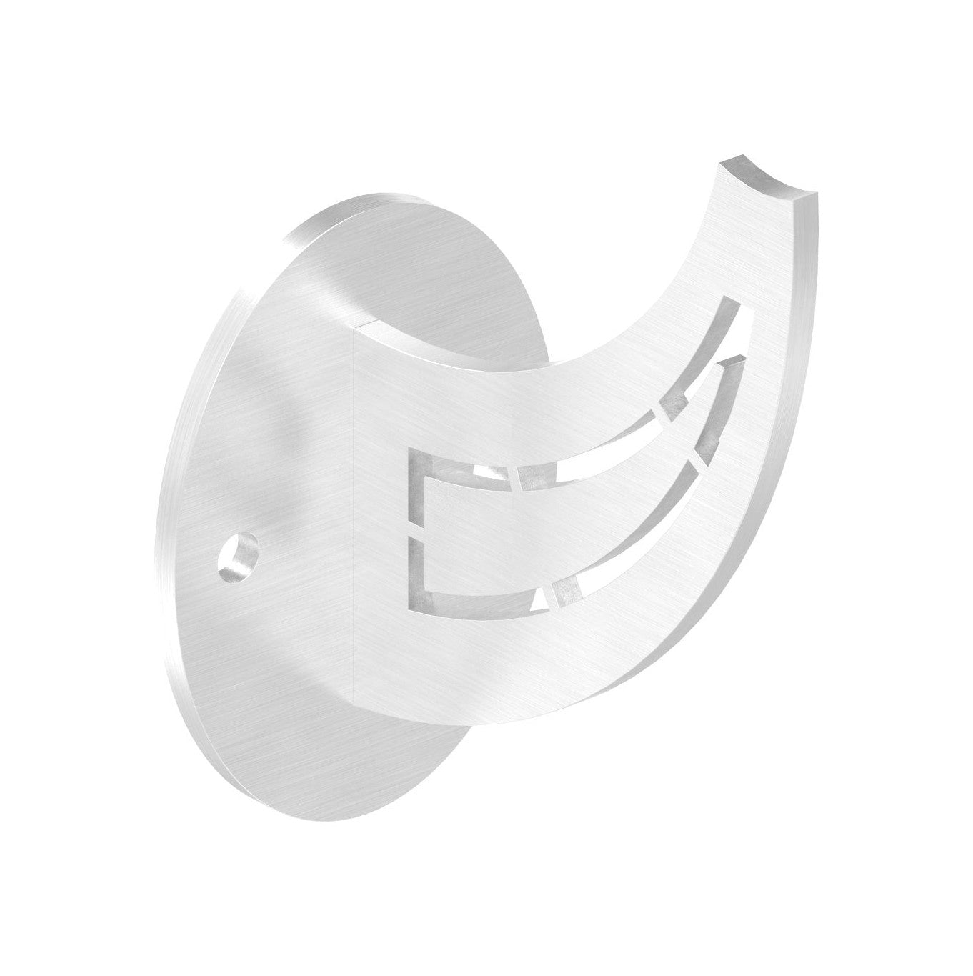 Handlaufträger zum Anschrauben, Stärke 4 mm, mit ovaler Ronde mit 2 Bohrungen, V2A
