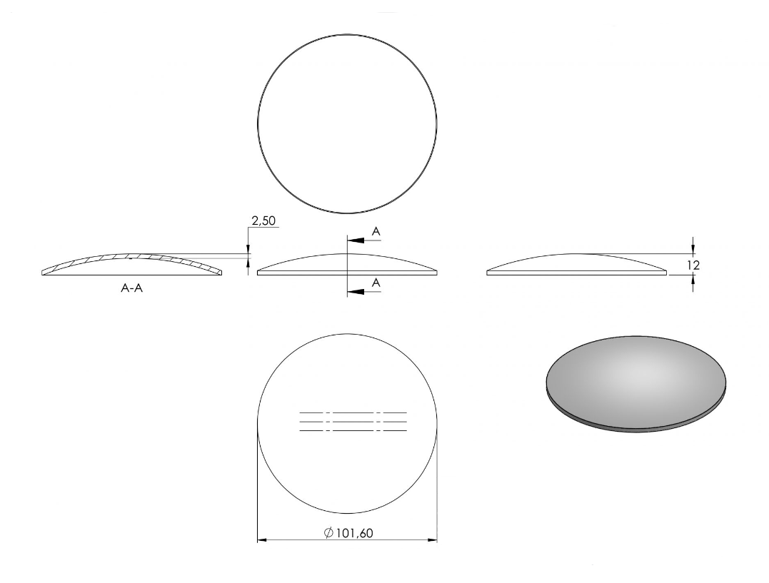 Zeichnung Rohrabschlussschale für Rohr Ø 33,7 mm