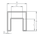 Edelstahl Quadrat-Nutrohr 40 x 40 x 1,5 mm, mit Nut 24 x 24 mm, V2A / V4A