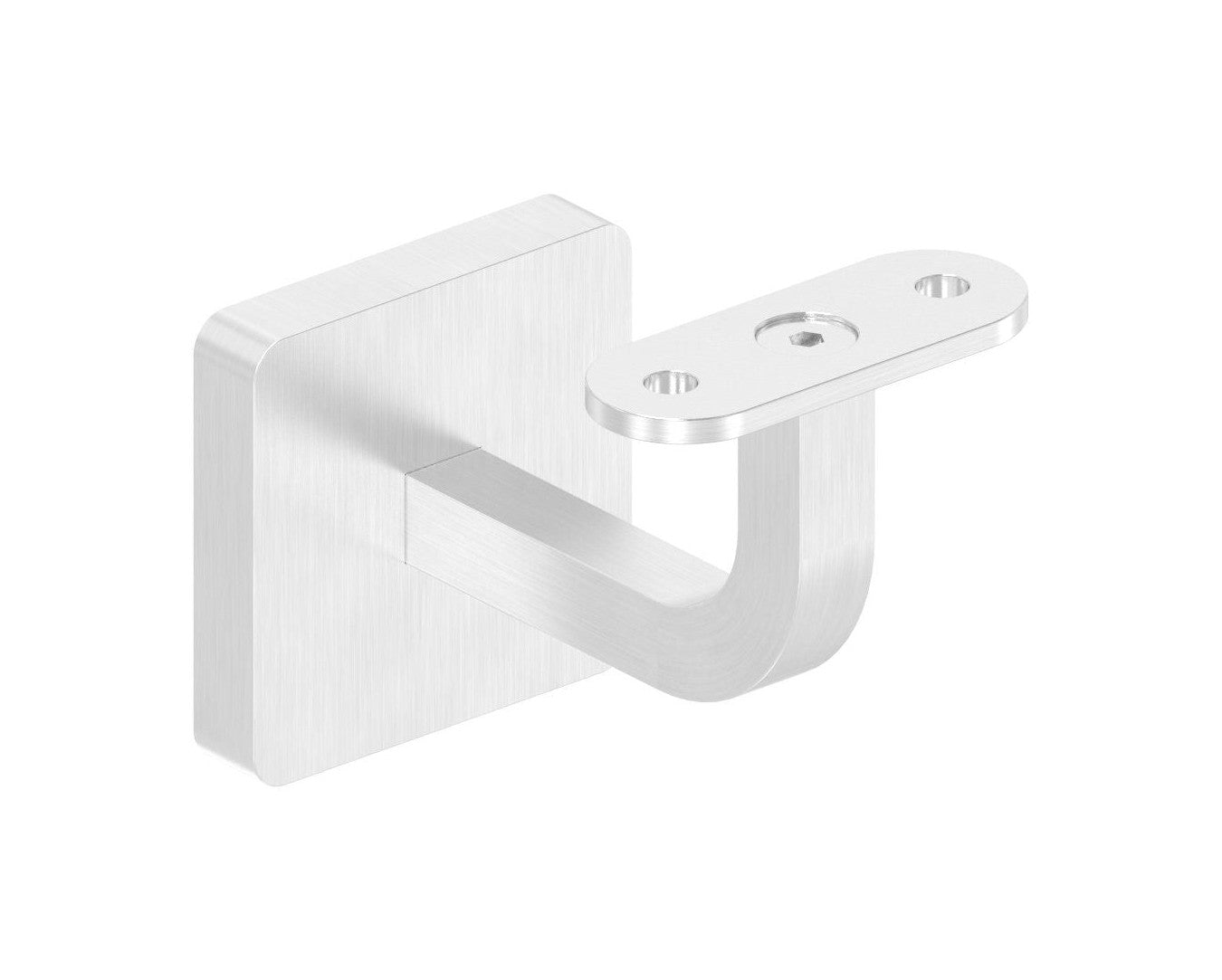 Handlaufhalter mit Cliprosette und Anschlussplatte, zum Anschrauben des Handlaufs, V2A