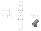 Zeichnung T-Stück Ø 42,4 mm