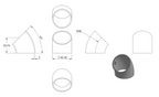 Zeichnung Schweißbogen Ø 42,4 mm
