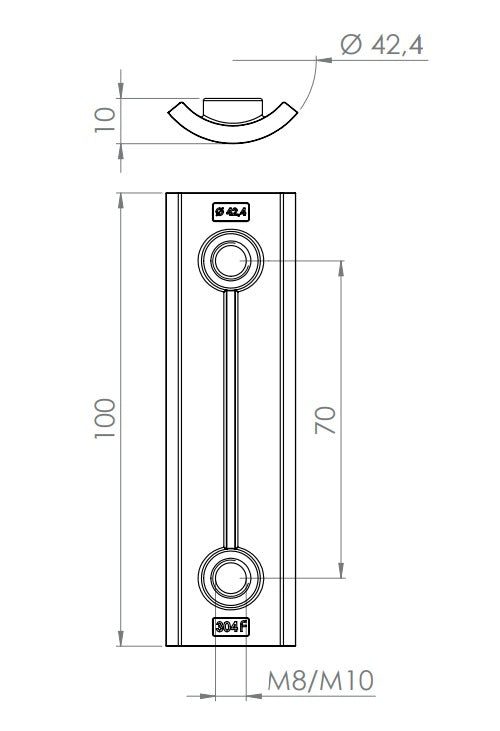 Edelstahl Verstärkungsplatte für Wandbefestigung, V2A / V4A