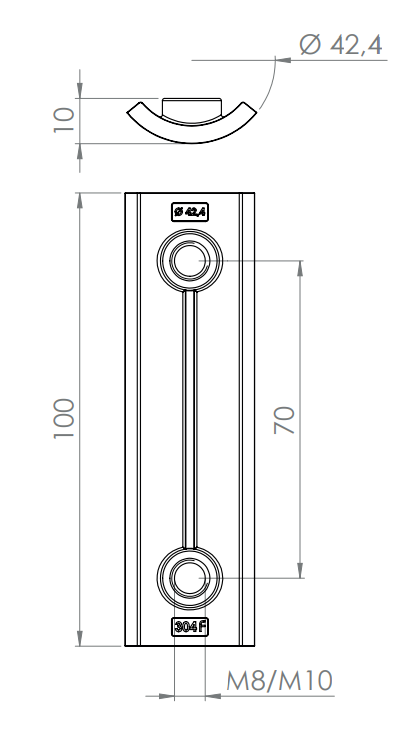 Edelstahl Verstärkungsplatte für Wandbefestigung, V2A / V4A