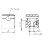 BRENK-fix® Grundhalter für Rundstäbe, mit Innengewinde M8 / Aluminium, V2A, V4A