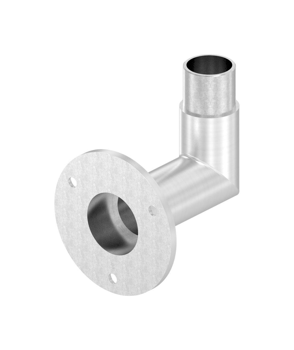 Edelstahl Wandhalter 90° für Rundrohre, eckige Form, zum Einstecken ins Rohr, V2A