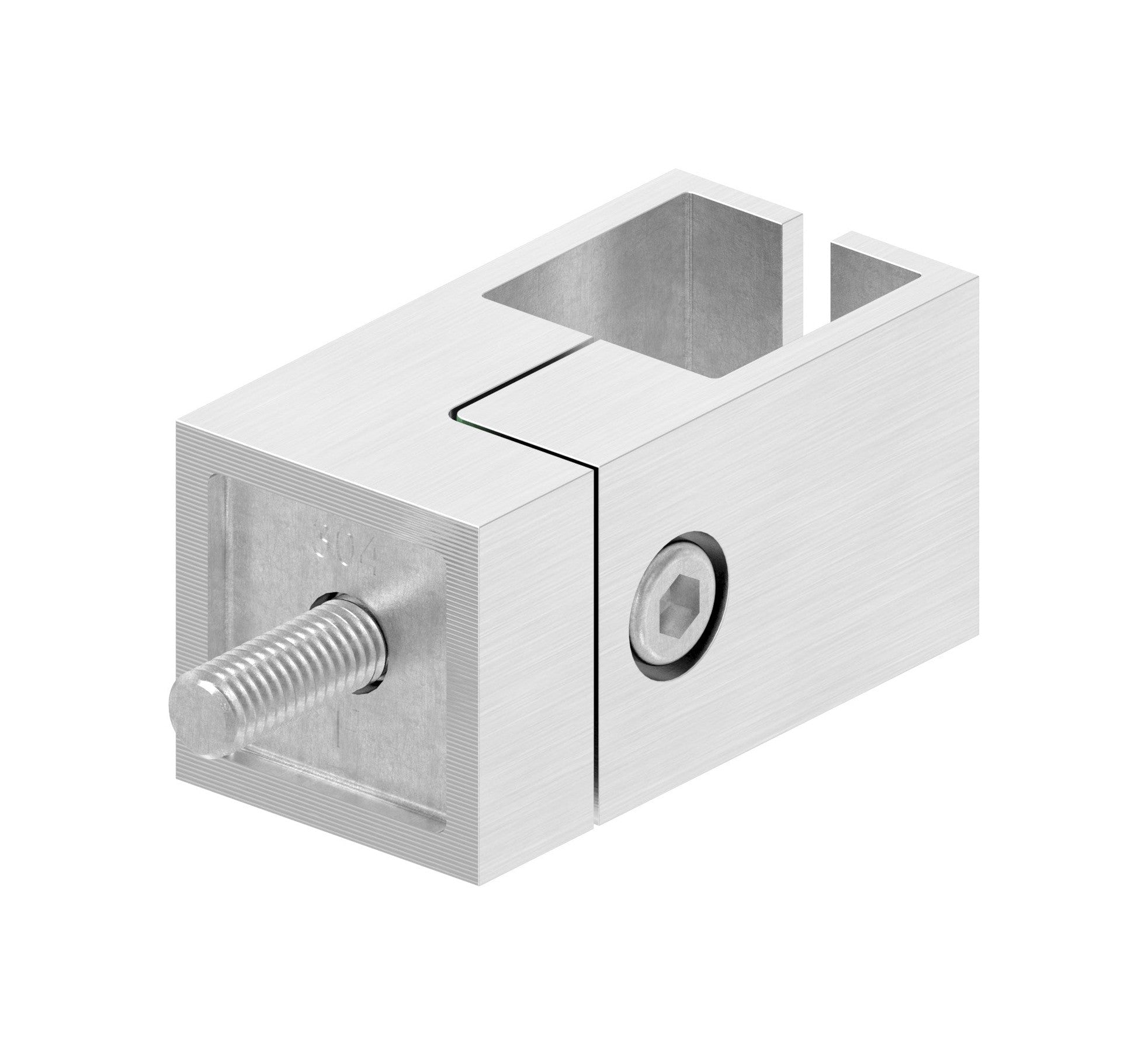 Blechhalter für quadratisches Klemmprofil 20 x 20 mm, V2A