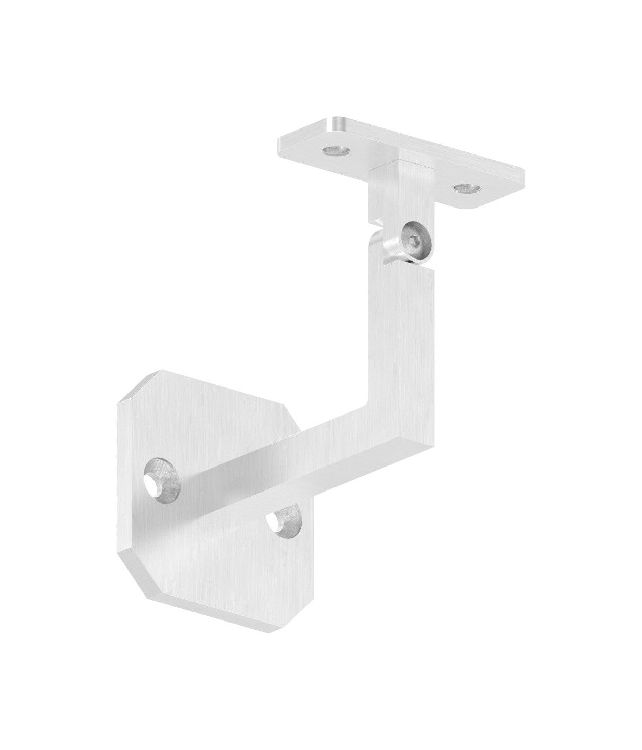 Handlaufhalter mit Gelenk und Anschlussplatte, zum Anschrauben des Handlaufs, V2A / V4A