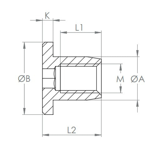 Hülsenmutter mit Flachkopf und Innensechskant, V2A