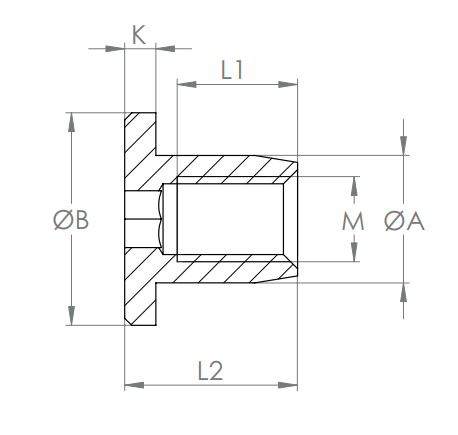 Hülsenmutter mit Flachkopf und Innensechskant, V2A