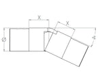 flexibler Verbinder für Rund-Nutrohr, abwärts 25-55°, V2A / V4A
