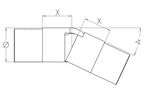 flexibler Verbinder für Rund-Nutrohr, abwärts 25-55°, V2A / V4A