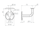 Edelstahl Handlaufhalter mit Kabeldurchführung, für LED-Handläufe, V2A / V4A