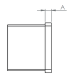 Endkappe flach für Rechteck-Nutrohr 60 x 40 x 1,5 mm, V2A