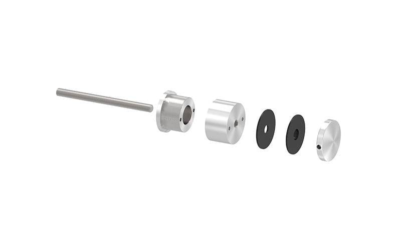 Glaspunkthalter Ø 52 mm, Klemmbereich 6.0 - 25.25 mm, verstellbarer Wandabstand 35 - 55 mm, V2A
