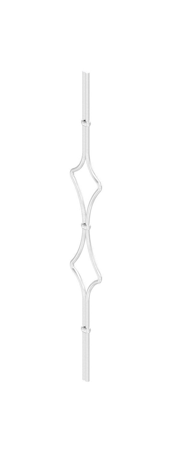Designstab mit Edelstahlbund, Länge 950 mm, V2A
