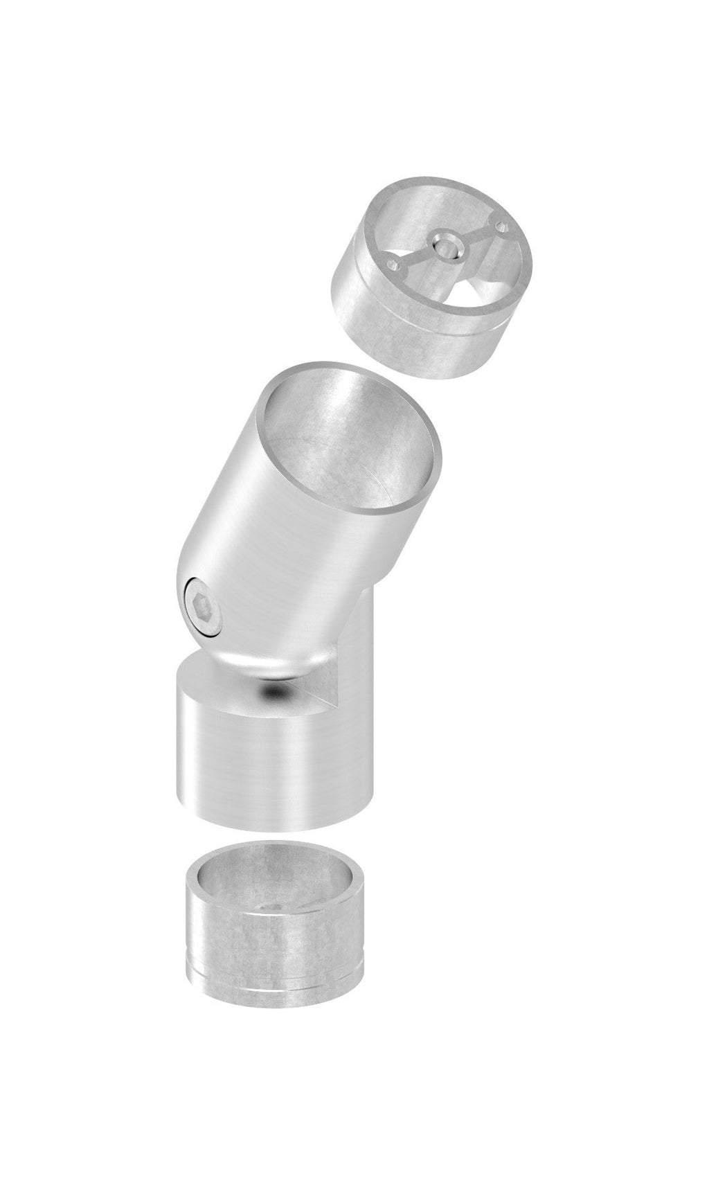 Verbinder mit Gelenk für Holzhandlauf Ø 42 mm, V2A