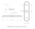 Handlaufanschlussplatte für Rohr Ø 42,4 mm, zum Verschrauben, V2A