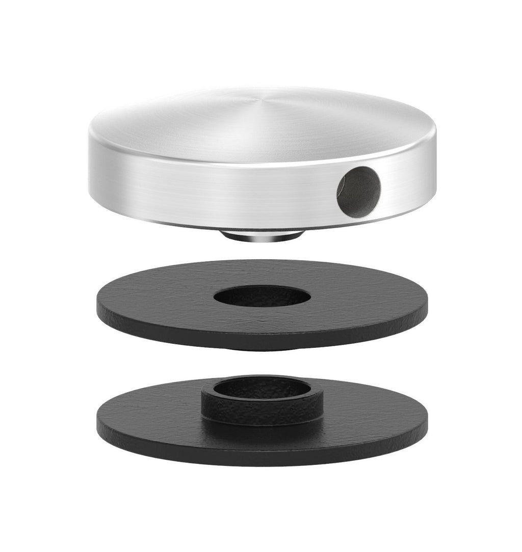 Glaspunkthalter Ø 40 mm selbst zusammenstellen, Oberteil inklusive Gummis, V2A