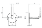 verschraubter Handlaufhalter mit 2 Bohrungen, zum Anschweißen des Handlaufs, V2A / V4A