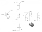 Zeichnung Rohrbogen für Rohr Ø 33,7 x 2,0 mm