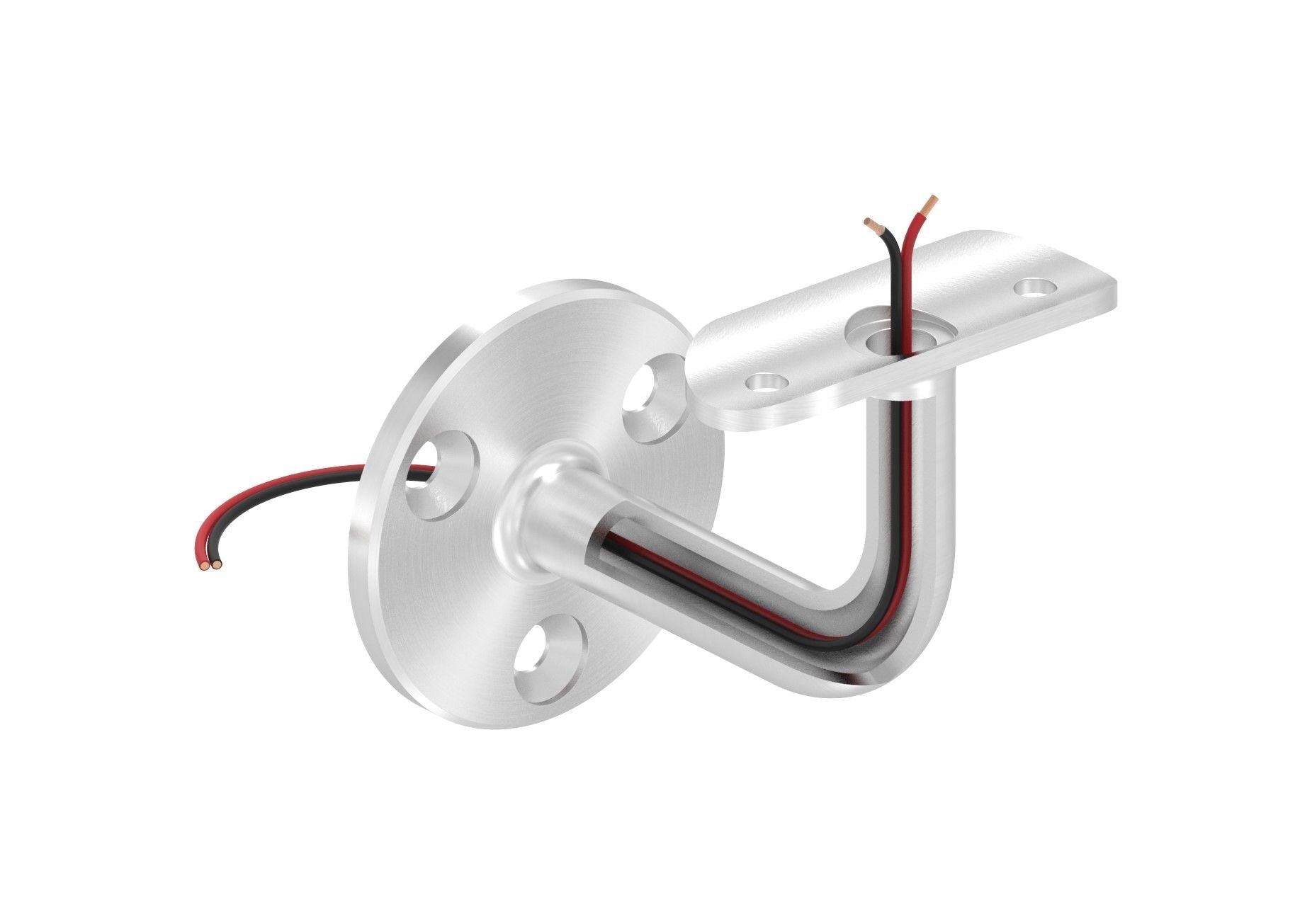 Edelstahl Handlaufhalter mit Kabeldurchführung, für LED-Handläufe, V2A / V4A
